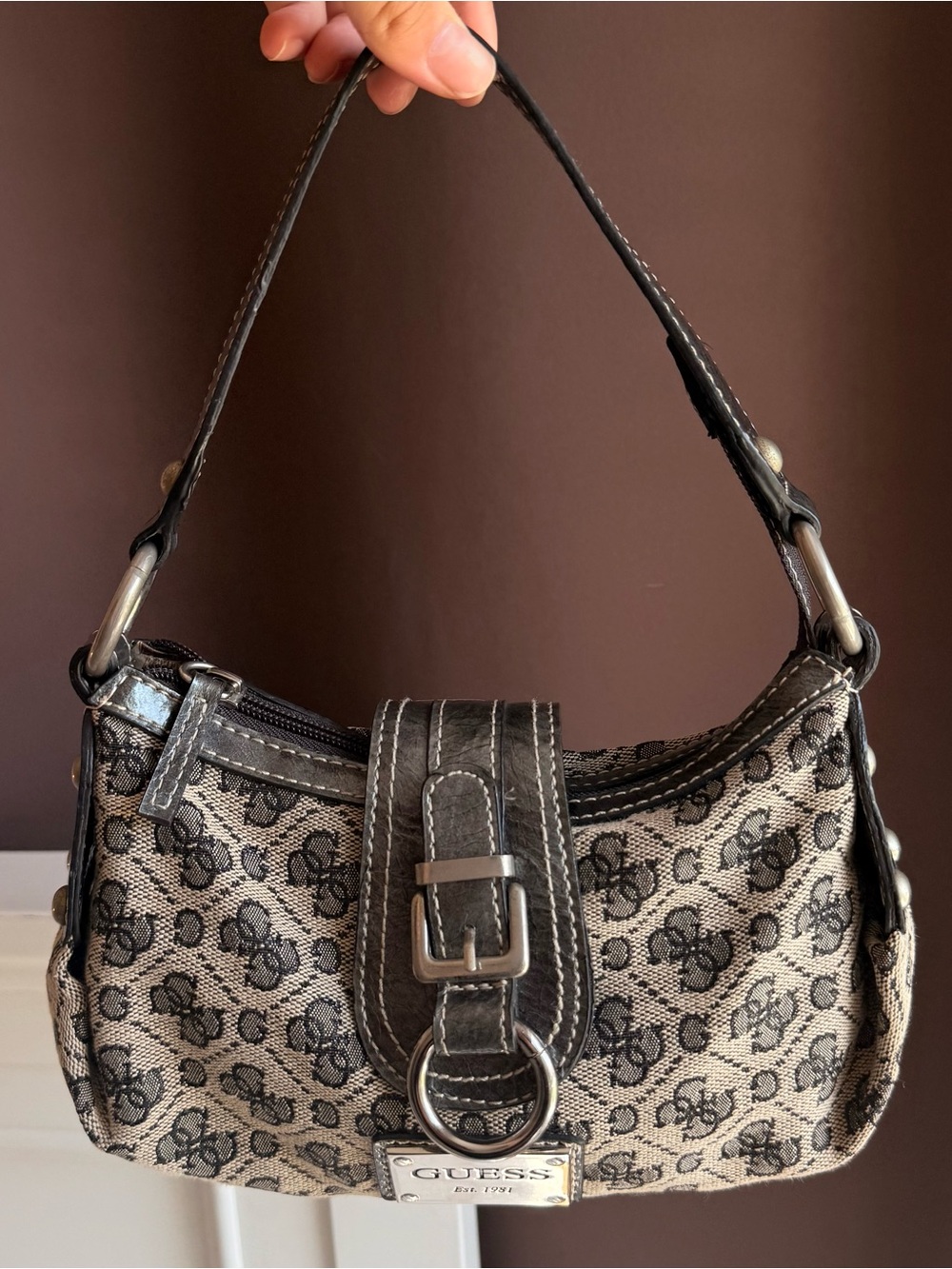 Vintage Guess monogram mini hobo bag
